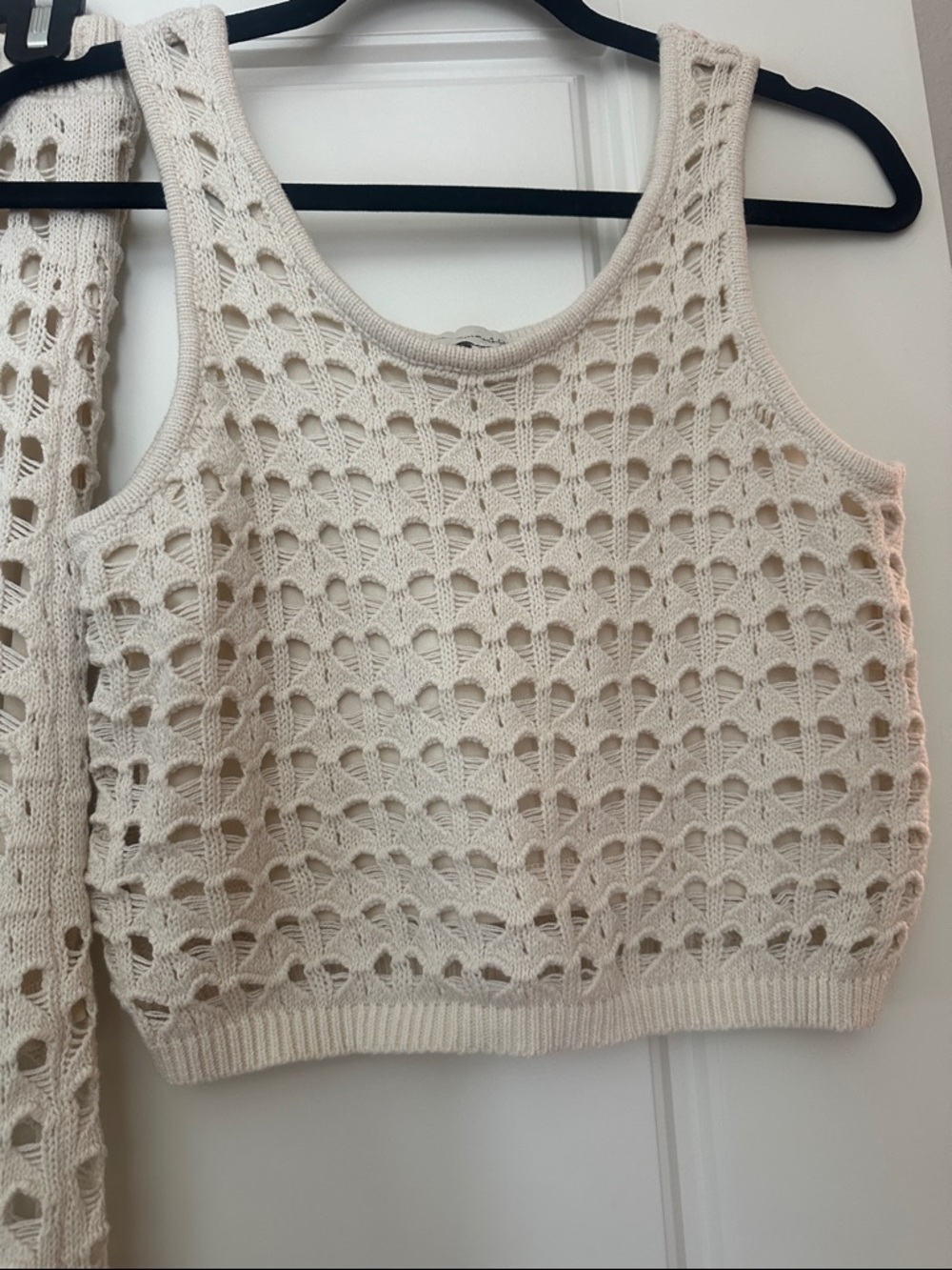 Freshman 1996 Cream Crochet Knit Midi Skirt and Crop Top Set SIZE SMALL - Picture 6 of 6